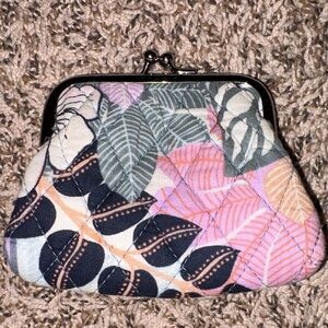 Vera Bradley Kiss Lock Coin Purse in the "Palm Floral"